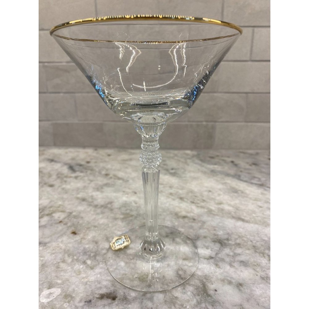 Vintage Dorado by Riekes-Crisa Handcrafted Crystal Martini Glass